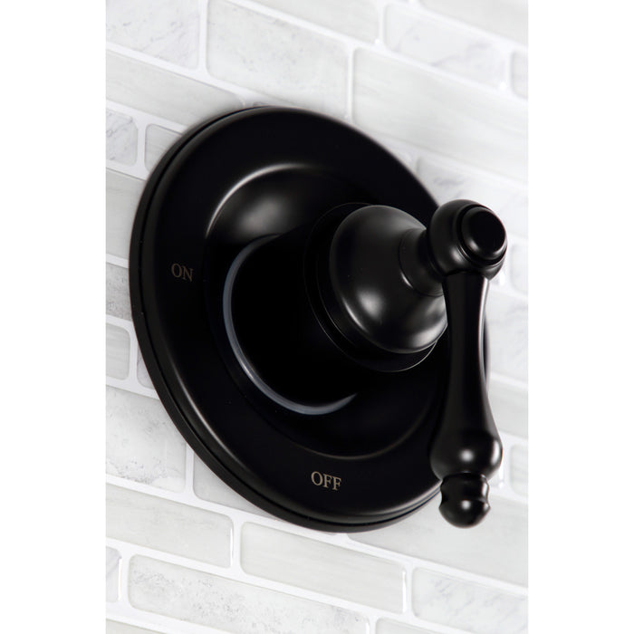 Kingston Heirloom KB660AL - Vintage Double-Handle Pressure Balanced Tub and Shower Faucet, Matte Black
