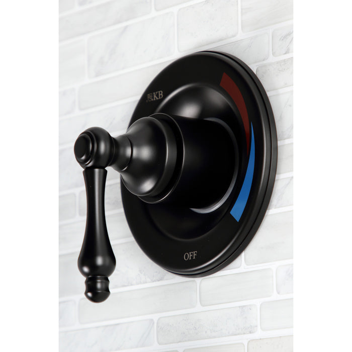 Kingston Heirloom KB660AL - Vintage Double-Handle Pressure Balanced Tub and Shower Faucet, Matte Black