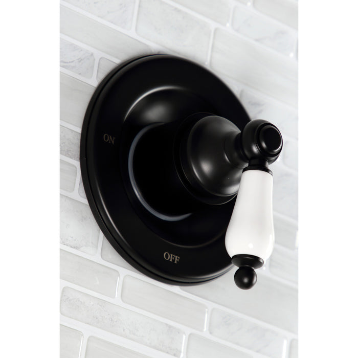 Kingston Heirloom KB660PL - Vintage Double-Handle Pressure Balanced Tub and Shower Faucet, Matte Black