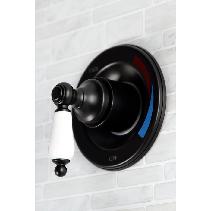Kingston Heirloom KB660PL - Vintage Double-Handle Pressure Balanced Tub and Shower Faucet, Matte Black