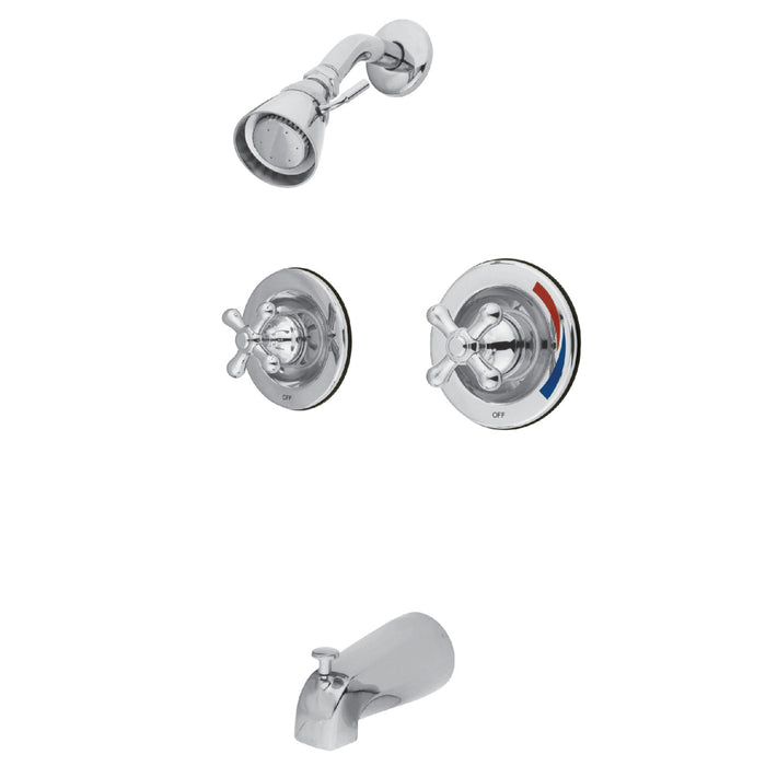 Kingston Heirloom KB661AX - Vintage Double-Handle Pressure Balanced Tub and Shower Faucet, Polished Chrome