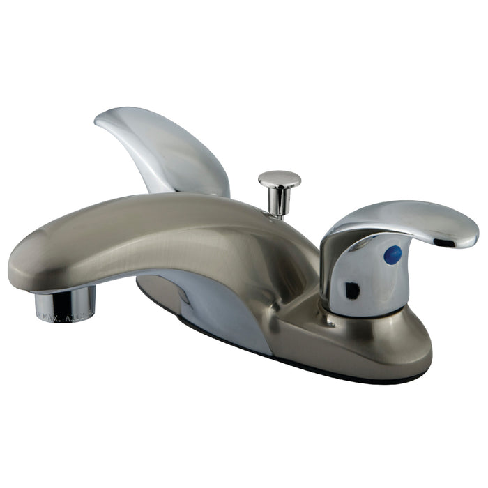 Kingston Tulare KB6627LL - Legacy Double-Handle 3-Hole Deck Mount 4-Inch Centerset Bathroom Faucet with Pop-Up Drain, Brushed Nickel/Polished Chrome