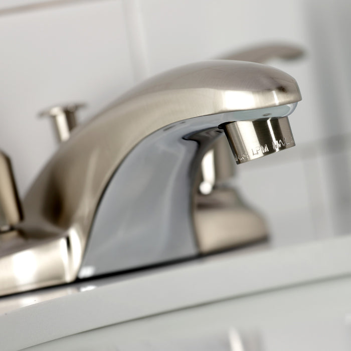 Kingston Tulare KB6628LL - Legacy Double-Handle 3-Hole Deck Mount 4-Inch Centerset Bathroom Faucet with Pop-Up Drain, Brushed Nickel