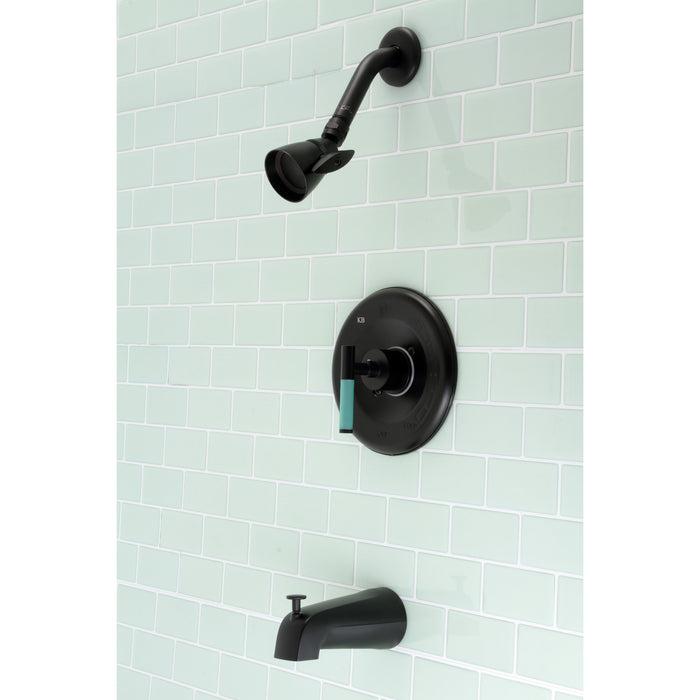 Kingston Sona KB6630CKL - Kaiser Single-Handle Pressure Balanced Tub and Shower Faucet, Matte Black