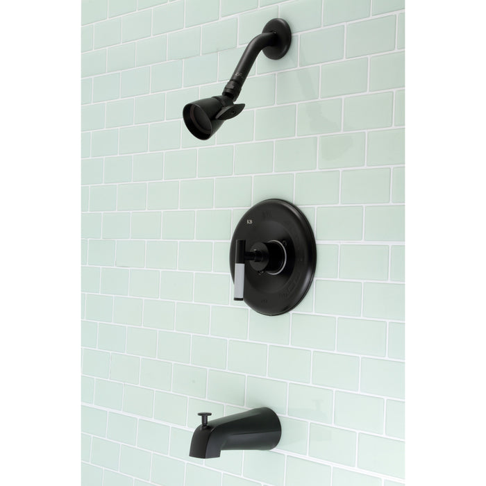 Kingston Sona KB6630CKL - Kaiser Single-Handle Pressure Balanced Tub and Shower Faucet, Matte Black
