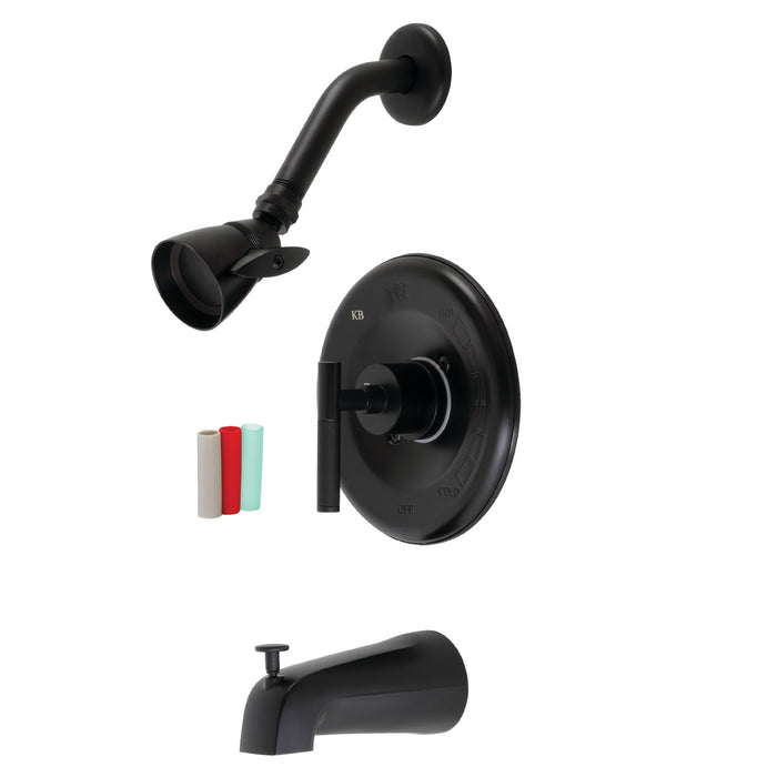 Kingston Sona KB6630CKL - Kaiser Single-Handle Pressure Balanced Tub and Shower Faucet, Matte Black