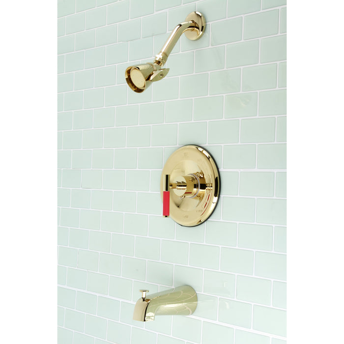 Kingston Sona KB6632CKL - Kaiser Single-Handle Pressure Balanced Tub and Shower Faucet, Polished Brass