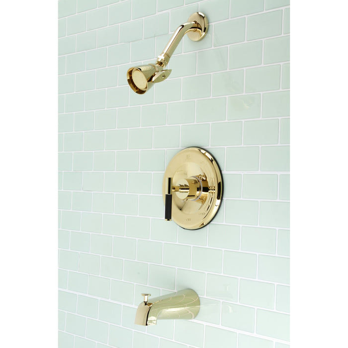 Kingston Sona KB6632CKL - Kaiser Single-Handle Pressure Balanced Tub and Shower Faucet, Polished Brass