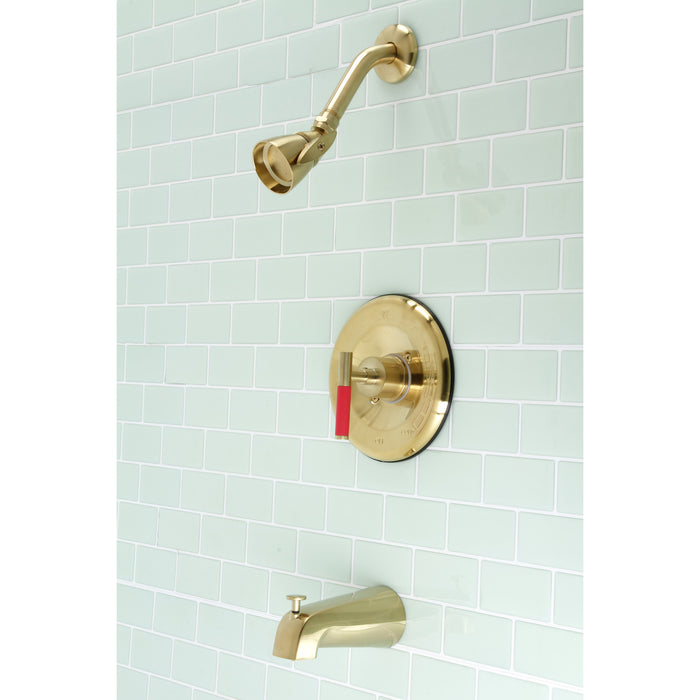 Kingston Sona KB6637CKL - Kaiser Single-Handle Pressure Balanced Tub and Shower Faucet, Brushed Brass