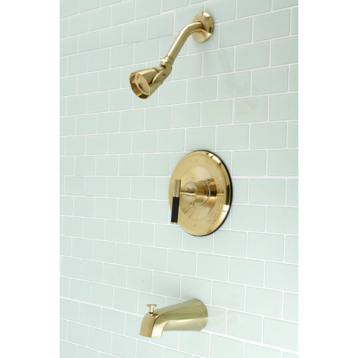 Kingston Sona KB6637CKL - Kaiser Single-Handle Pressure Balanced Tub and Shower Faucet, Brushed Brass
