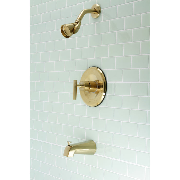 Kingston Sona KB6637CML - Manhattan Single-Handle Pressure Balanced Tub and Shower Faucet, Brushed Brass