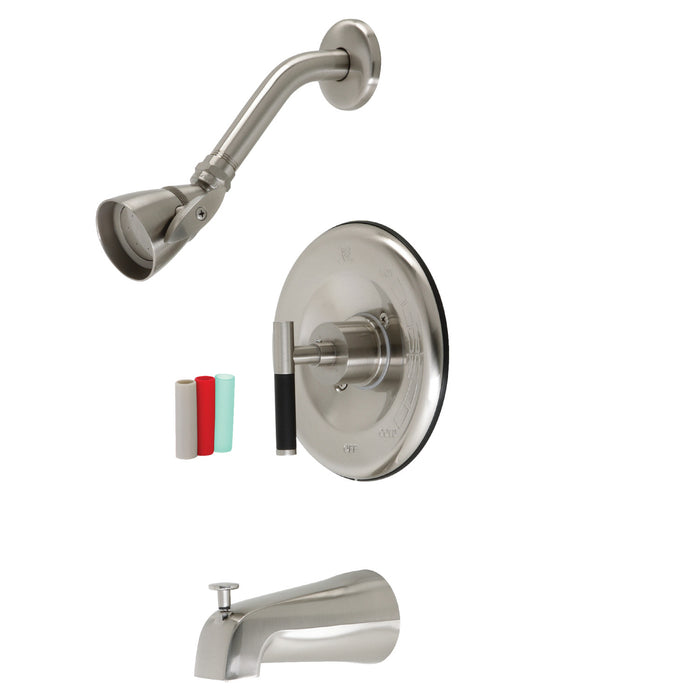 Kingston Sona KB6638CKL - Kaiser Single-Handle Pressure Balanced Tub and Shower Faucet, Brushed Nickel