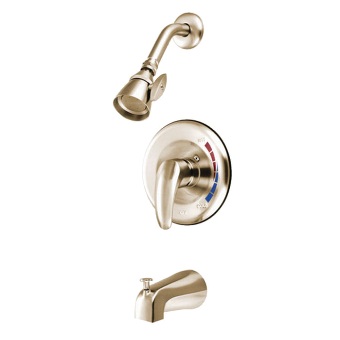 Kingston Tulare KB6658LL - Legacy Single-Handle Pressure Balanced Tub and Shower Faucet, Brushed Nickel