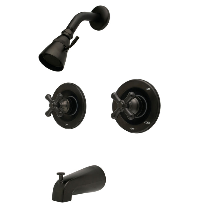 Kingston Heirloom KB665AX - Vintage Double-Handle Pressure Balanced Tub and Shower Faucet, Oil Rubbed Bronze