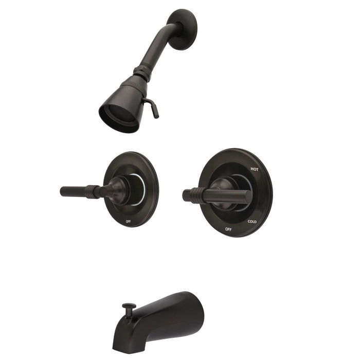 Kingston Tulare KB665ML - Vintage Double-Handle Pressure Balanced Tub and Shower Faucet, Oil Rubbed Bronze