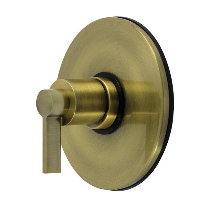 Kingston NuvoFusion KB6693NDLE Single-Handle Pressure Balanced Tub and Shower Faucet, Valve and Trim Only, Antique Brass (Valve Included)