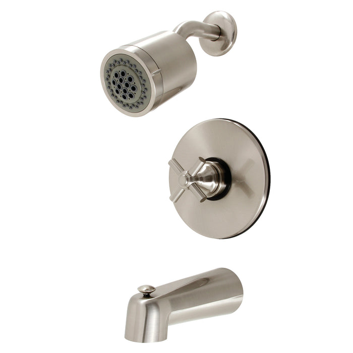 Kingston Tulare KB6698EX - Elinvar Single-Handle Pressure Balanced Tub and Shower Faucet, Brushed Nickel