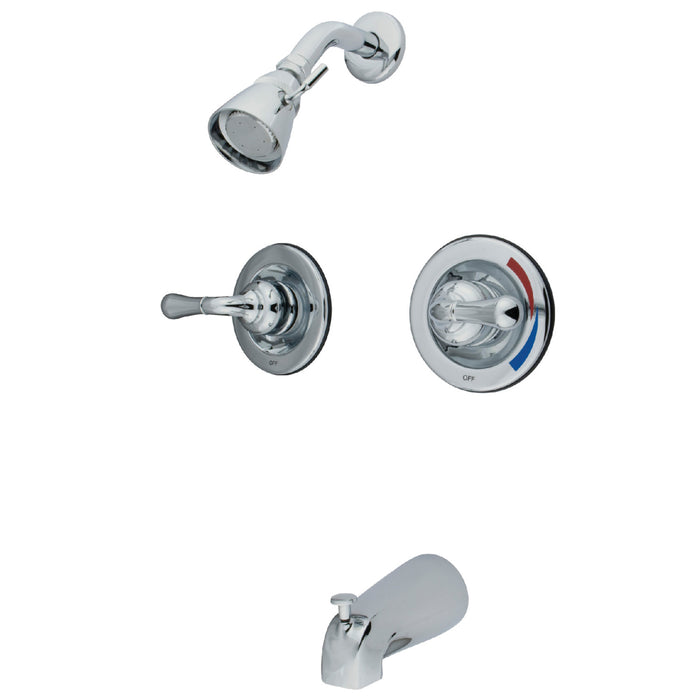 Kingston Tulare KB671 - Magellan Double-Handle Pressure Balanced Tub and Shower Faucet, Polished Chrome