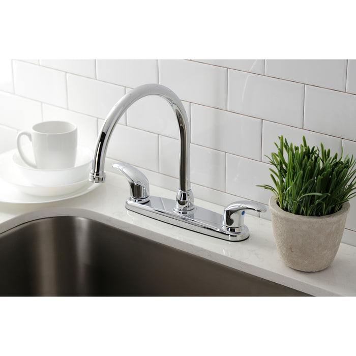 Kingston Tulare KB6791LLLS - Legacy Two-Handle 2-Hole 8" Centerset Kitchen Faucet, Polished Chrome