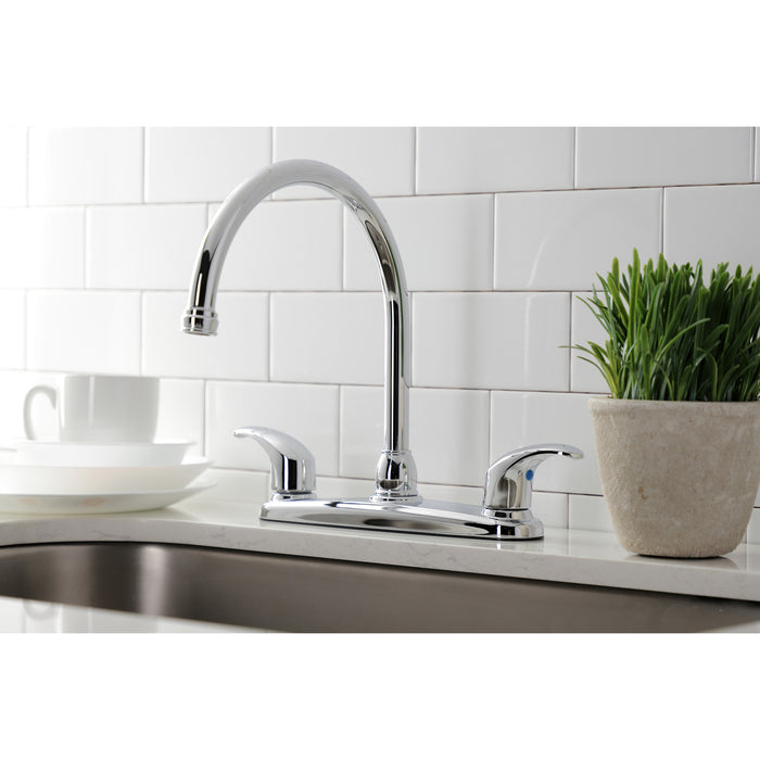 Kingston Tulare KB6791LLLS - Legacy Two-Handle 2-Hole 8" Centerset Kitchen Faucet, Polished Chrome