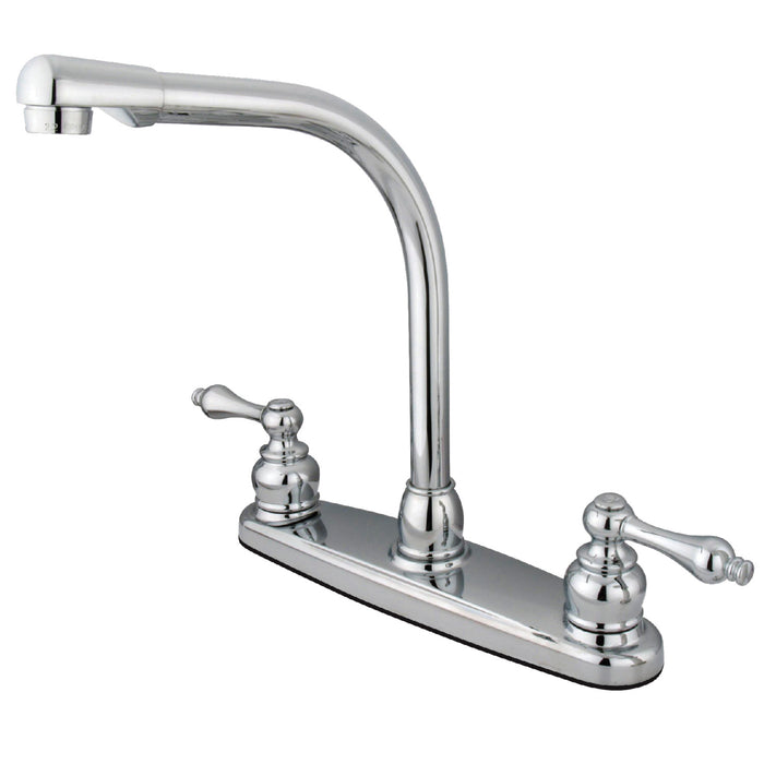 Kingston Tulare KB711ALLS - Victorian Two-Handle 2-Hole 8" Centerset Kitchen Faucet, Polished Chrome