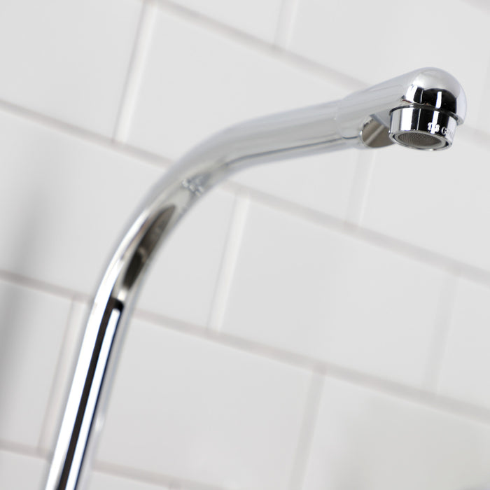 Kingston Tulare KB711RXL - Restoration Two-Handle 4-Hole 8" Centerset Kitchen Faucet with White Side Sprayer, Polished Chrome