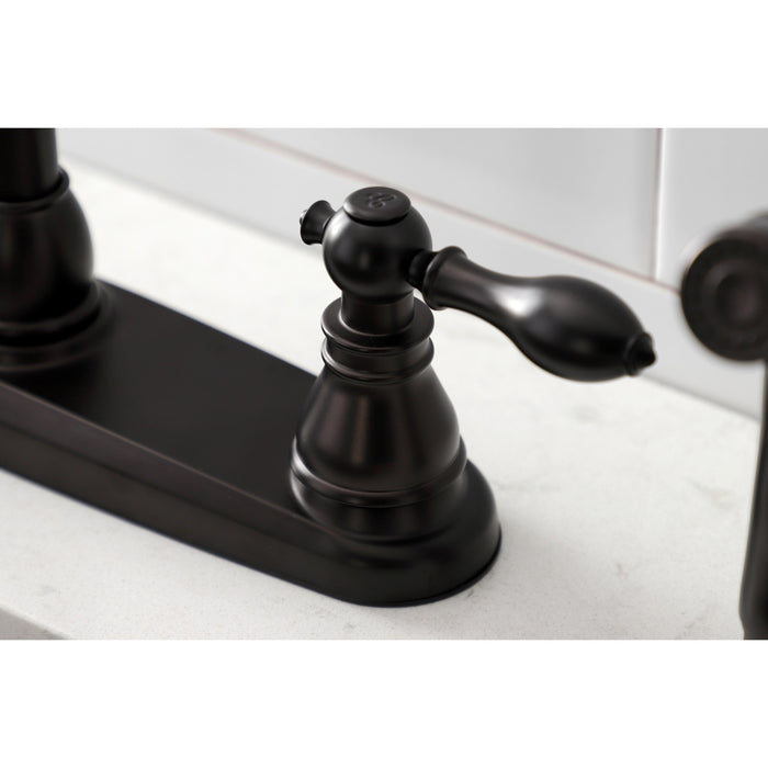 American Classic KB715ACLSP Two-Handle 4-Hole 8" Centerset Kitchen Faucet with Side Sprayer, Oil Rubbed Bronze