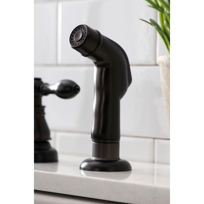 American Classic KB715ACLSP Two-Handle 4-Hole 8" Centerset Kitchen Faucet with Side Sprayer, Oil Rubbed Bronze