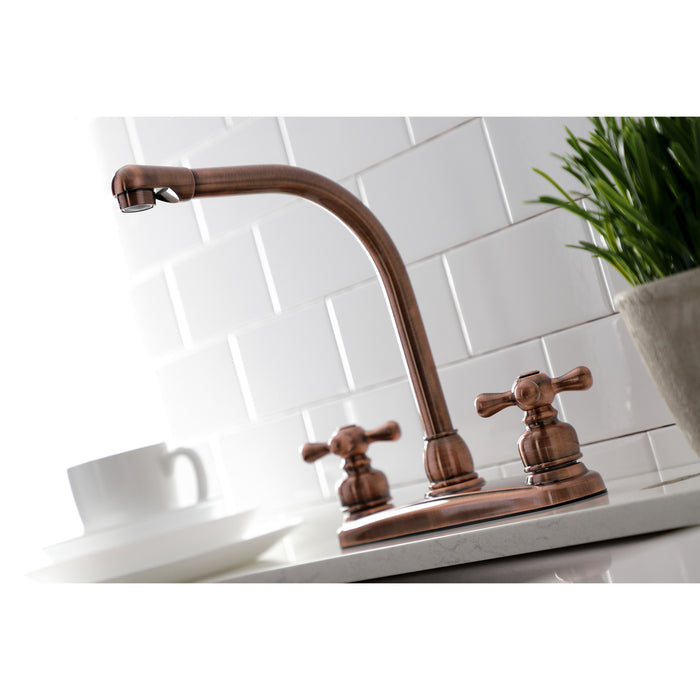Kingston Victorian KB716AXLS Two-Handle 2-Hole 8" Centerset Kitchen Faucet, Antique Copper