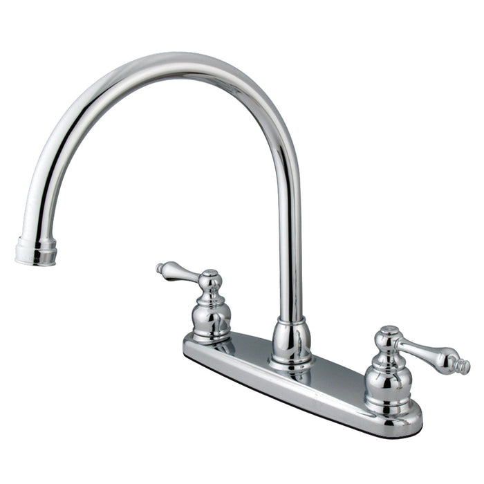 Kingston Heirloom KB721ALLS - Vintage Two-Handle 2-Hole 8" Centerset Kitchen Faucet, Polished Chrome