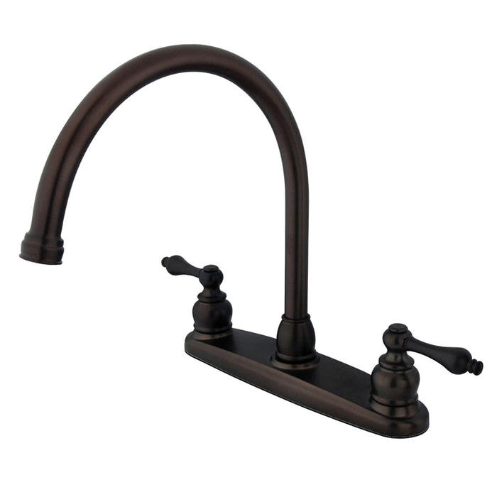 Kingston Heirloom KB725ALLS - Vintage Two-Handle 2-Hole 8" Centerset Kitchen Faucet, Oil Rubbed Bronze