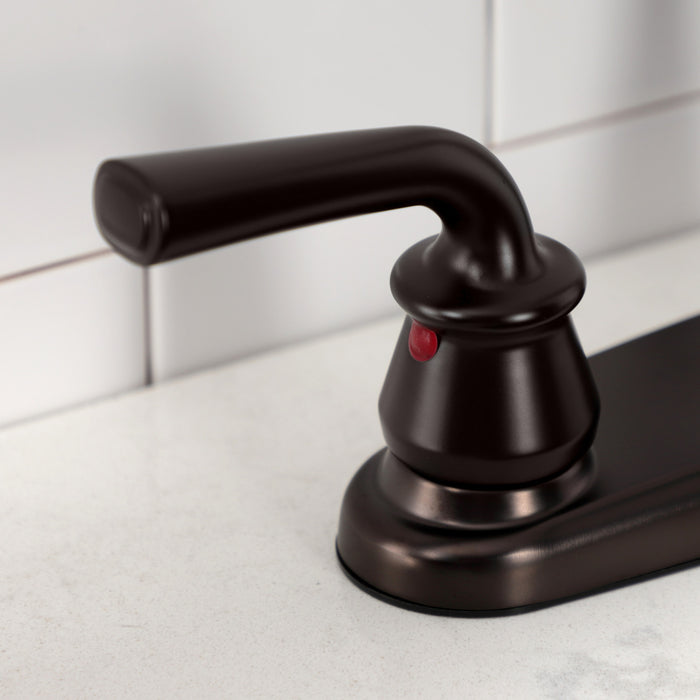 Kingston Tulare KB725RXLSP - Restoration Two-Handle 4-Hole 8" Centerset Kitchen Faucet with Side Sprayer, Oil Rubbed Bronze