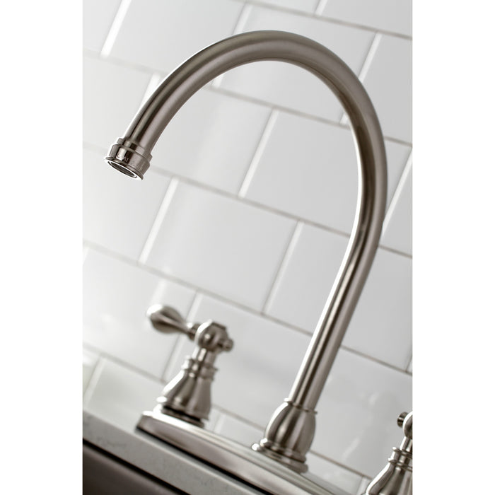 American Classic KB728ACLSP Two-Handle 4-Hole 8" Centerset Kitchen Faucet with Side Sprayer, Brushed Nickel