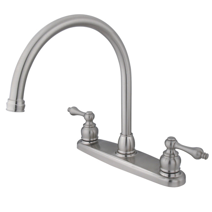 Kingston Heirloom KB728ALLS - Vintage Two-Handle 2-Hole 8" Centerset Kitchen Faucet, Brushed Nickel