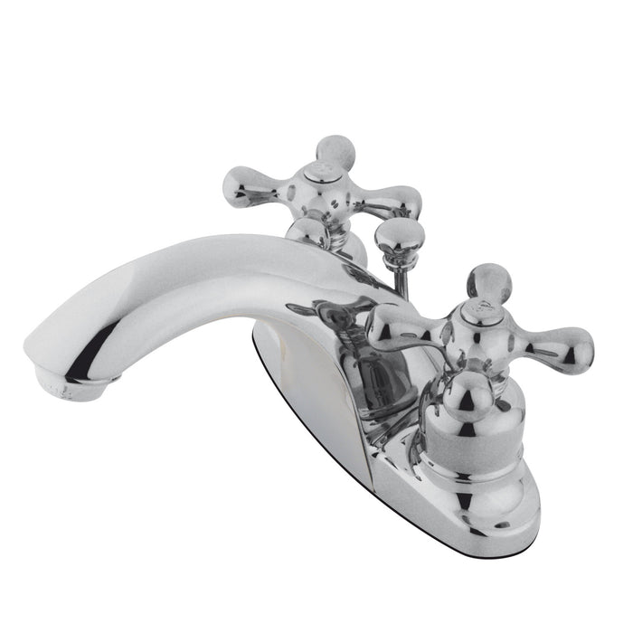 Kingston Tulare KB7641AX - English Country Double-Handle 3-Hole Deck Mount 4-Inch Centerset Bathroom Faucet with Pop-Up Drain, Polished Chrome