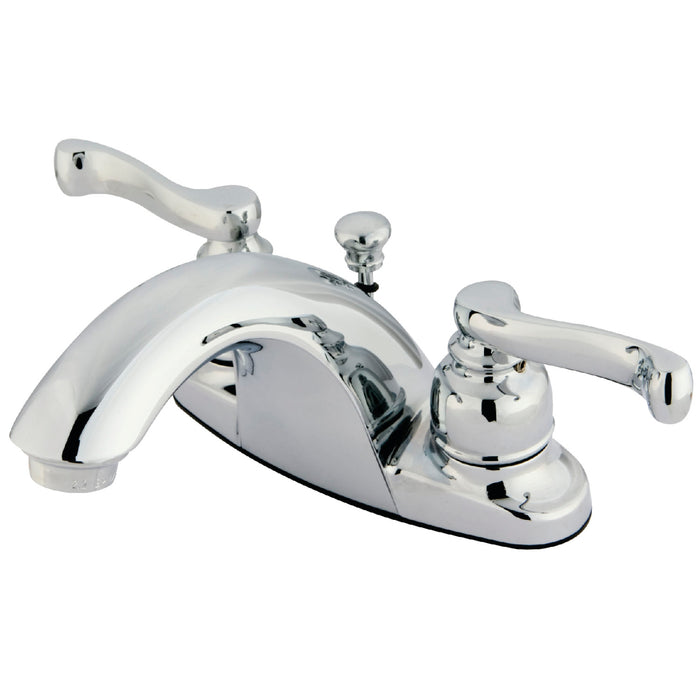 Kingston Tulare KB7641FLDouble-Handle 3-Hole Deck Mount 4-Inch Centerset Bathroom Faucet with Pop-Up Drain, Polished Chrome