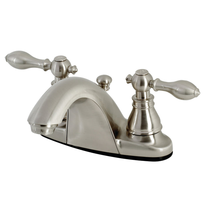 Kingston Tulare KB7648ACL - American Classic Double-Handle 3-Hole Deck Mount 4-Inch Centerset Bathroom Faucet with Pop-Up Drain, Brushed Nickel