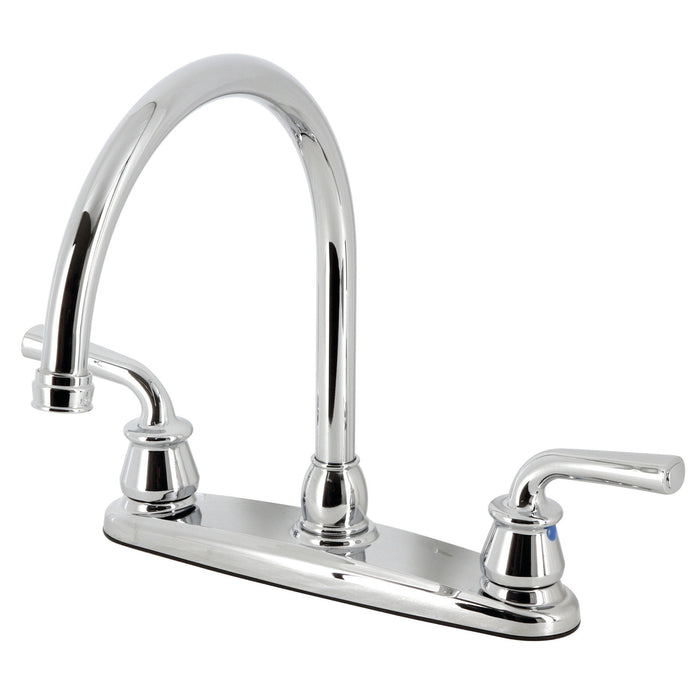 Kingston Tulare KB790RXL - Restoration Two-Handle 3-Hole 8" Centerset Kitchen Faucet, Polished Chrome