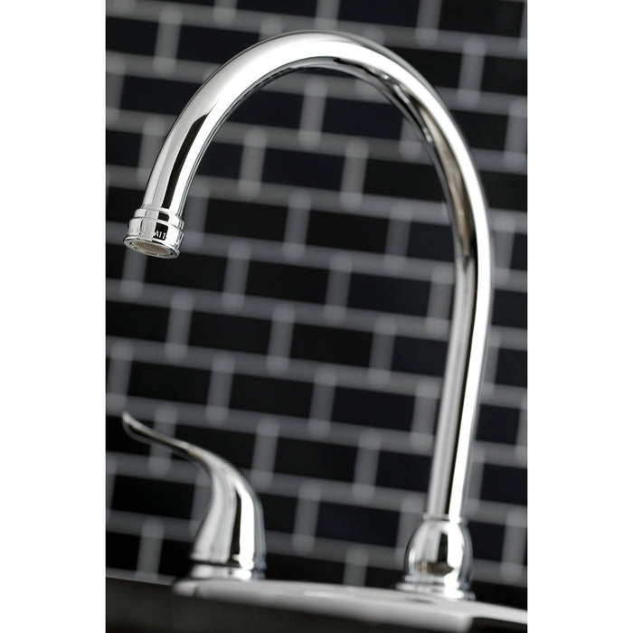 Kingston Tulare KB791YL - Yosemite Two-Handle 4-Hole 8" Centerset Kitchen Faucet with Side Sprayer, Polished Chrome