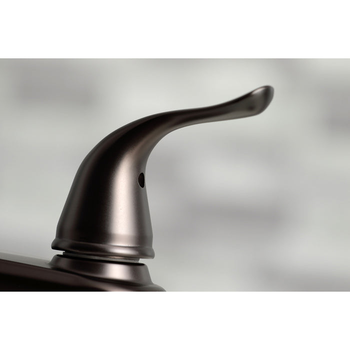 Kingston Tulare KB795YL - Yosemite Two-Handle 4-Hole 8" Centerset Kitchen Faucet with Side Sprayer, Oil Rubbed Bronze