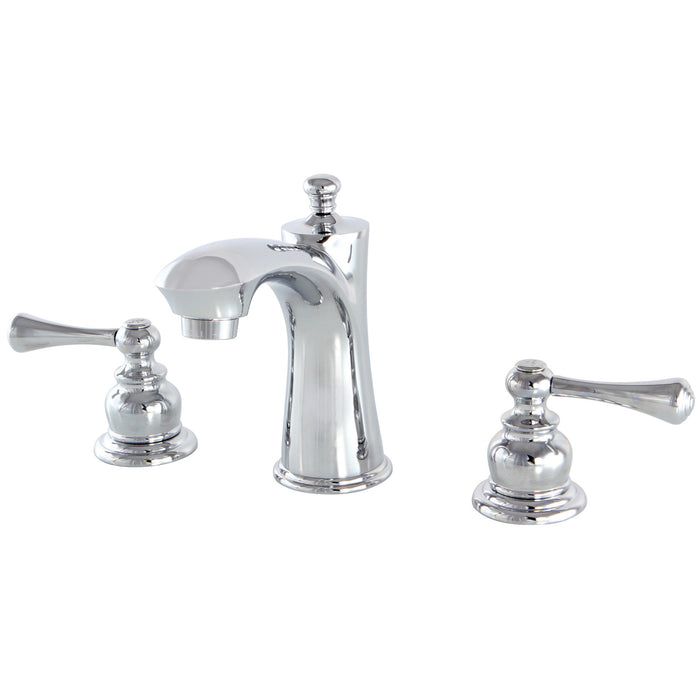 Vintage KB7961BL Two-Handle 3-Hole Deck Mount Widespread Bathroom Faucet with Plastic Pop-Up, Polished Chrome