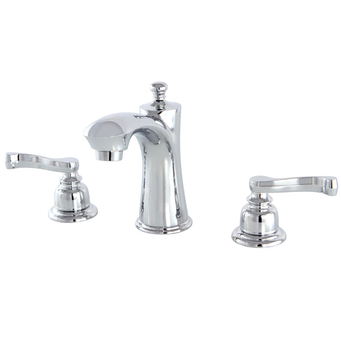 Royale KB7961FL Two-Handle 3-Hole Deck Mount Widespread Bathroom Faucet with Plastic Pop-Up, Polished Chrome