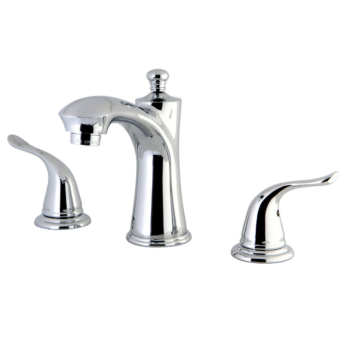 Yosemite KB7961YL Two-Handle 3-Hole Deck Mount Widespread Bathroom Faucet with Plastic Pop-Up, Polished Chrome