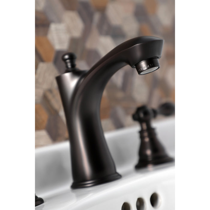 American Classic KB7965ACL Two-Handle 3-Hole Deck Mount Widespread Bathroom Faucet with Plastic Pop-Up, Oil Rubbed Bronze
