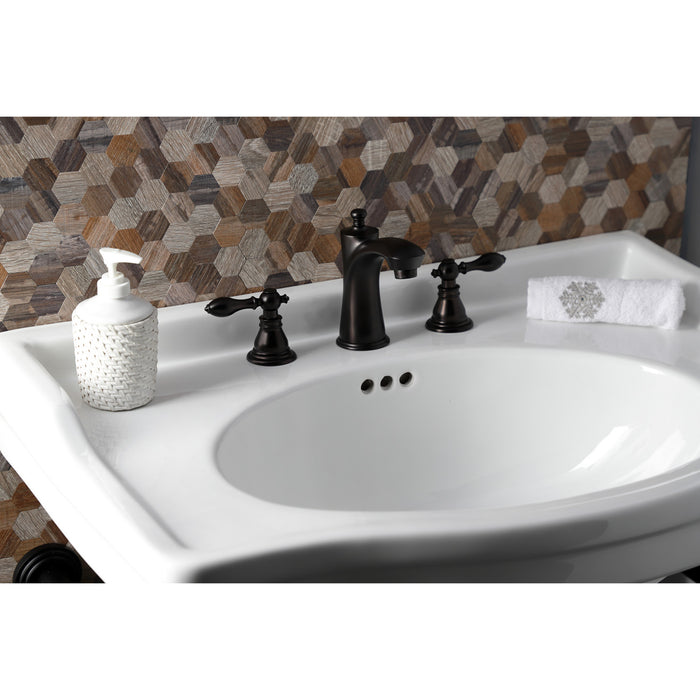 American Classic KB7965ACL Two-Handle 3-Hole Deck Mount Widespread Bathroom Faucet with Plastic Pop-Up, Oil Rubbed Bronze