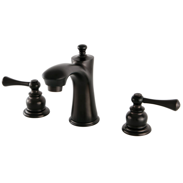 Vintage KB7965BL Two-Handle 3-Hole Deck Mount Widespread Bathroom Faucet with Plastic Pop-Up, Oil Rubbed Bronze