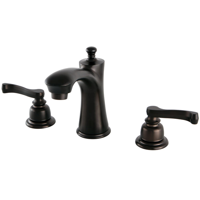 Kingston Tulare KB7965FL - Royale Two-Handle 3-Hole Deck Mount Widespread Bathroom Faucet with Pop-Up Drain, Oil Rubbed Bronze