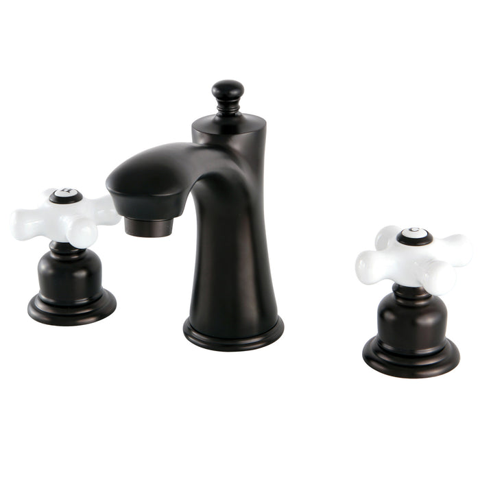 Victorian KB7965PX Two-Handle 3-Hole Deck Mount Widespread Bathroom Faucet with Plastic Pop-Up, Oil Rubbed Bronze