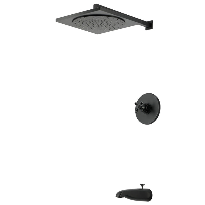 Kingston Metropolitan KB8330BX Single-Handle Pressure Balanced Tub and Shower Faucet, Matte Black