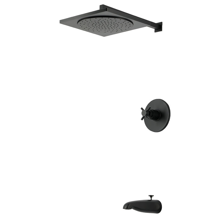 Kingston Concord KB8330DX Single-Handle Pressure Balanced Tub and Shower Faucet, Matte Black